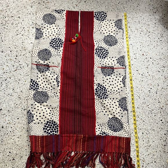 Navy red tassel kaftan ceremonial medium m anthropologie - Picture 8 of 8